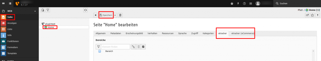 Typo3 Backend Seiteneigenschaften bearbeiten und speichern