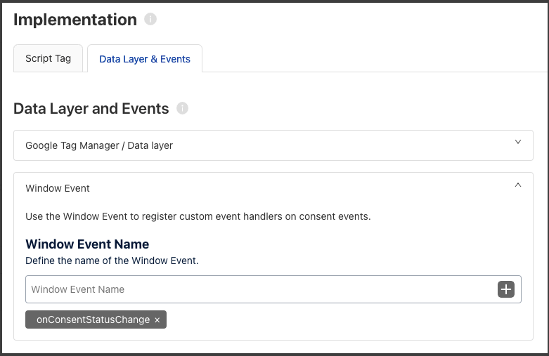 Define window event in Usercentrics when using the current CMP