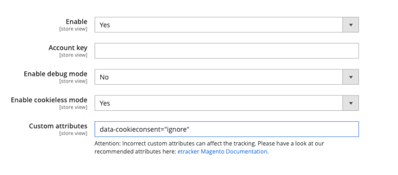 etracker connect custom attributes