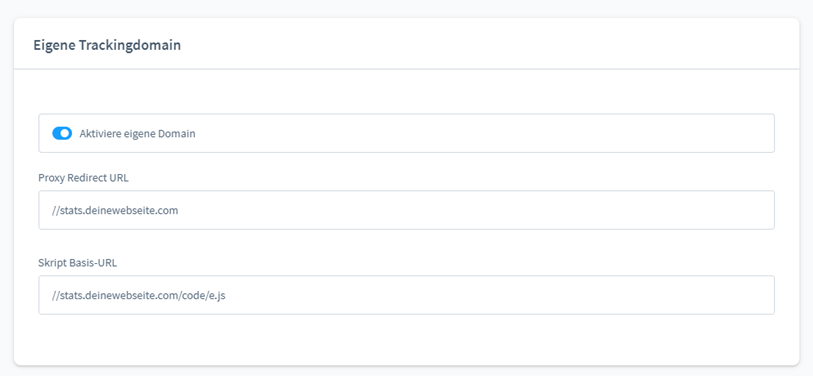 Eigene Tracking Domain in Shopware 6 einrichten