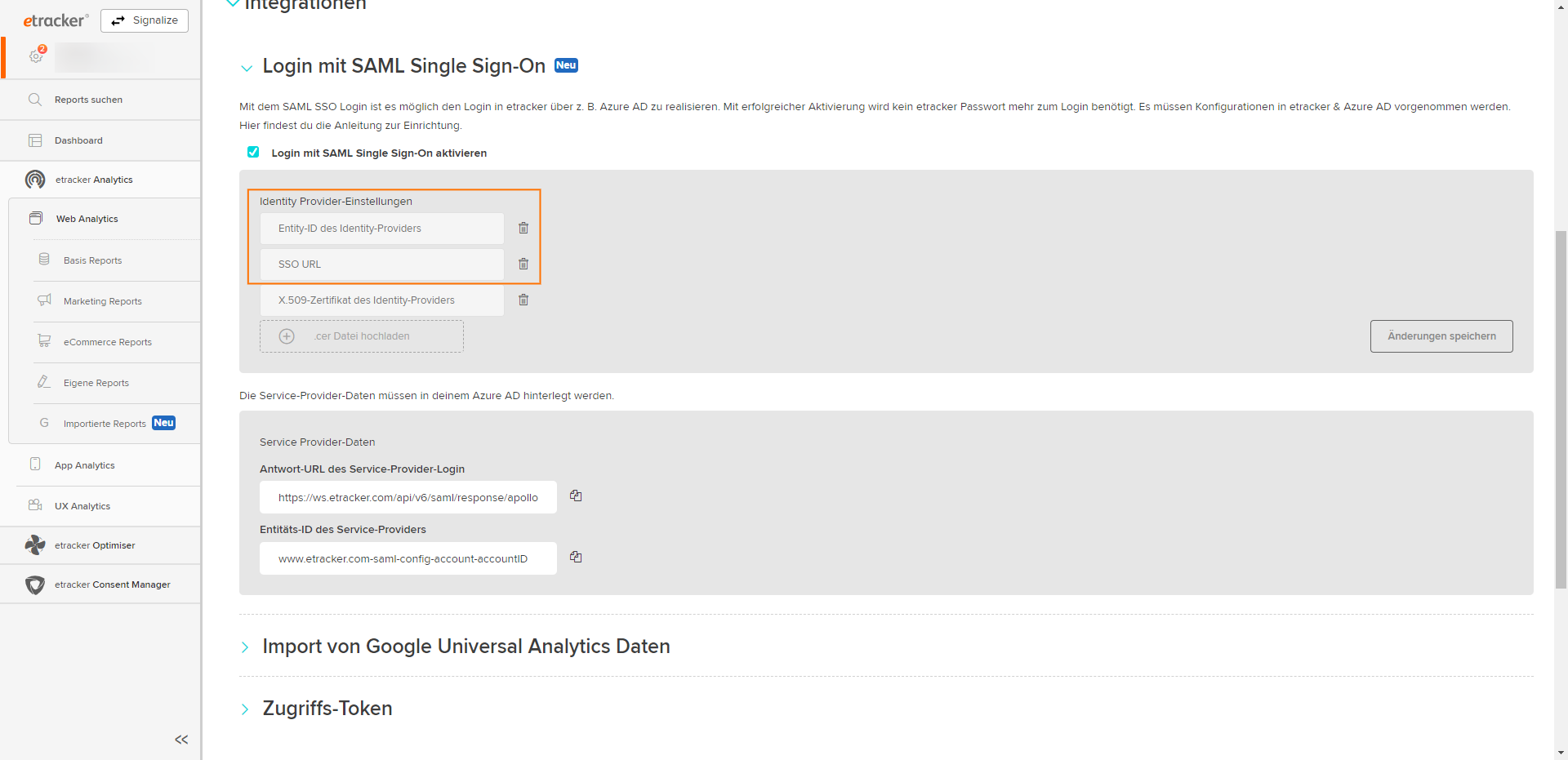 etracker login via SAML SSO - help.etracker.com