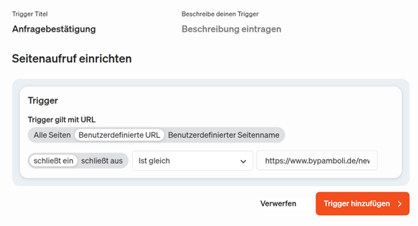 etracker tag manager Seitenaufruf einrichten