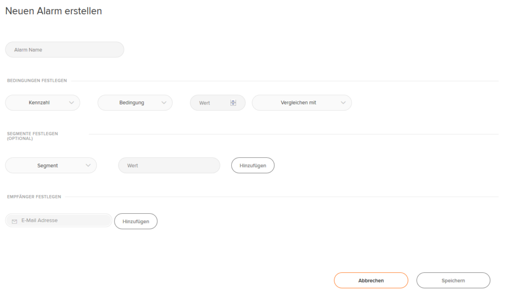 Alarm erstellen in etracker analytics