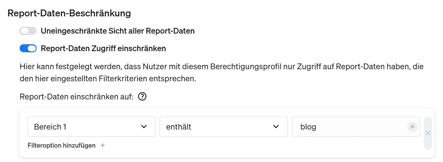 Hier wählst du aus, welche Art von Daten das Berechtigungsprofil angezeigt bekommen darf.