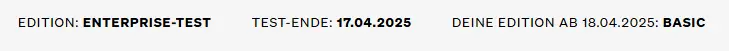 Im etracker analytics Dashboard wird dir angezeigt, ab wann deine neue Edition gültig ist.