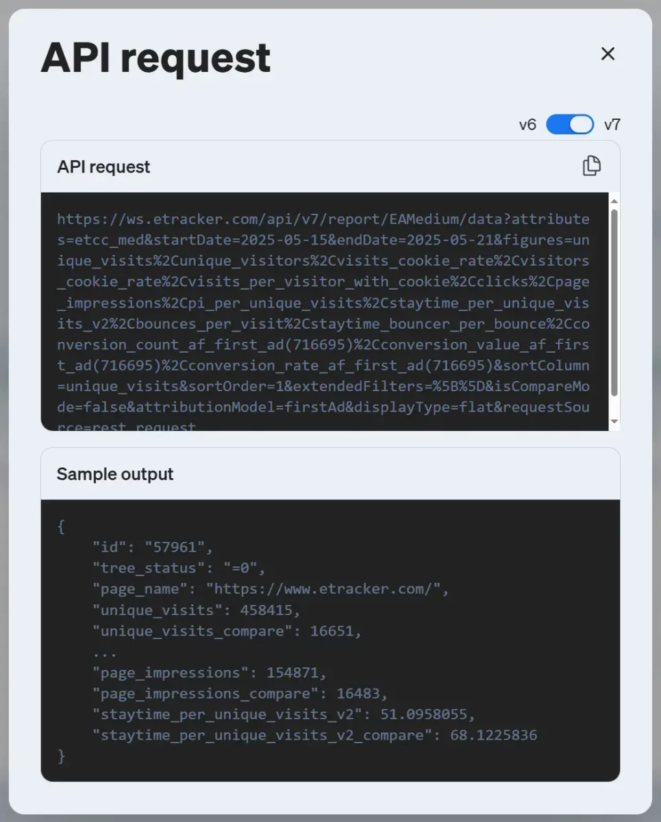 etracker analytics API Abfrage