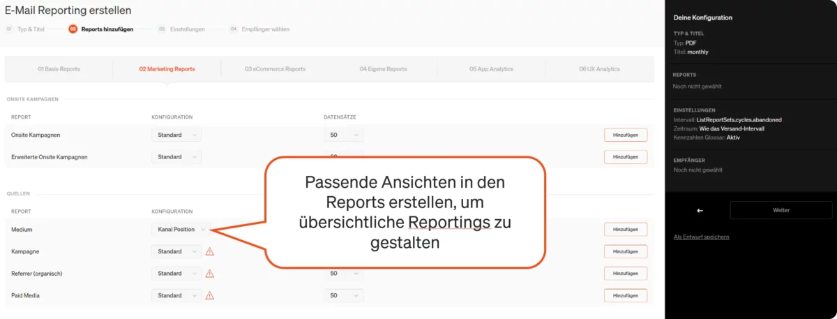 E-Mail Reporting in etracker analytics erstellen