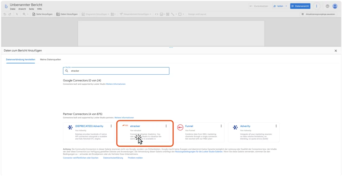 etracker analytics Looker Studio Connector