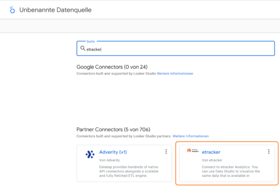 Looker Studio Datenquelle auswählen