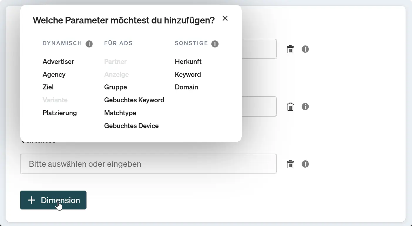 Screenshot etracker analytics Paramter dem Kampagnen-Link hinzufügen