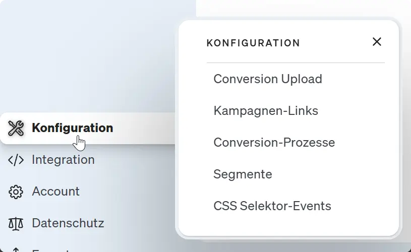 Screenshot etracker analytics Applikation Kampagnen-Links