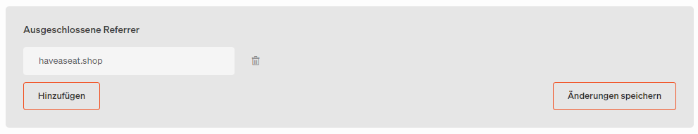 Hier kannst du bestimmte Referrer vom Tracking ausschließen.
