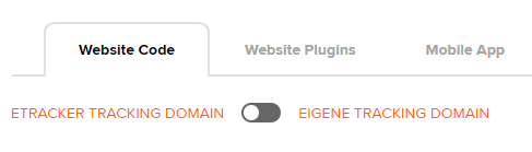 Über diesen Toggel wir die Funktionalität der eigenen Tracking Domain aktiviert.