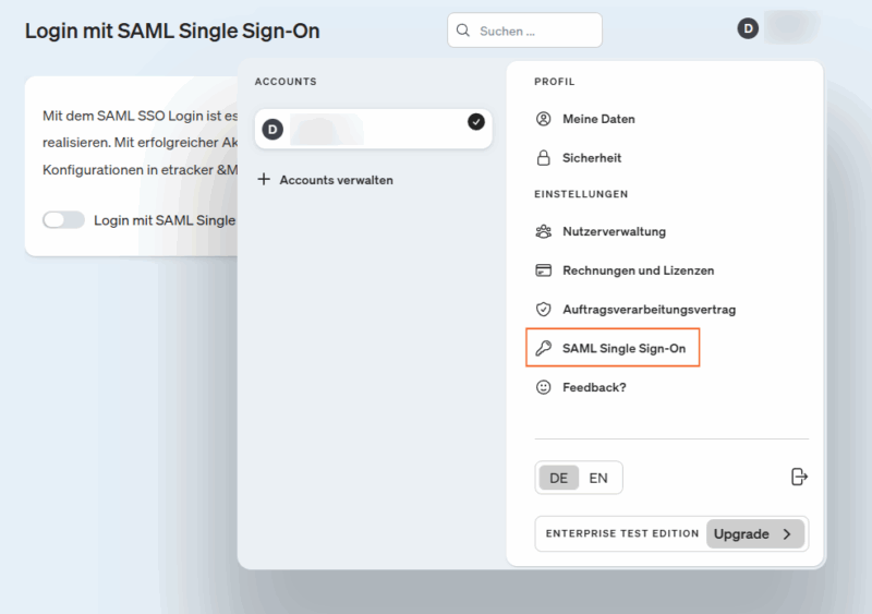etracker login via SAML SSO - help.etracker.com