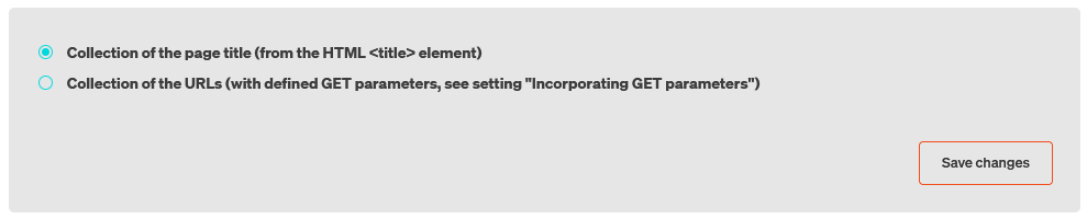 Configuration of page title entry in etracker analytics