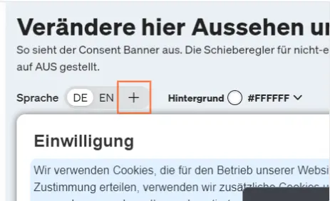 Über das Plus-Zerichen fügst du eine weitere Sprache hinzu.