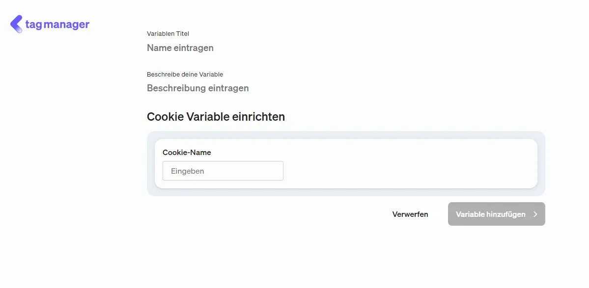 Cookie Variable einrichten