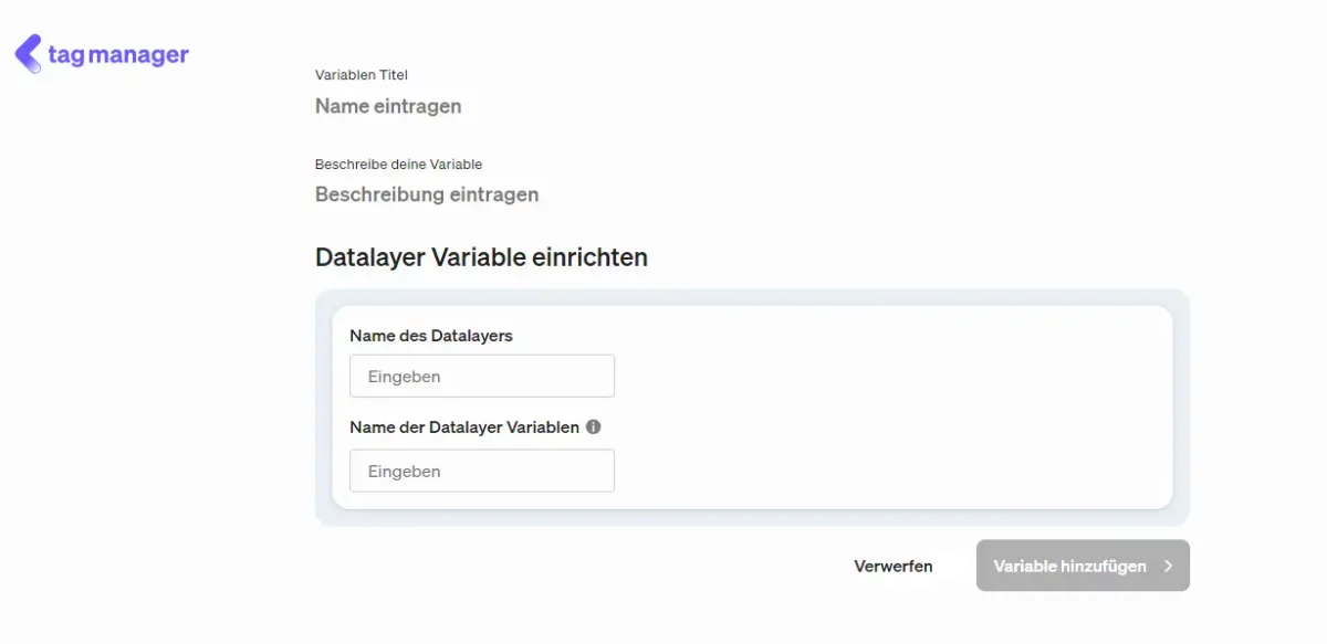 Set up data layer variable