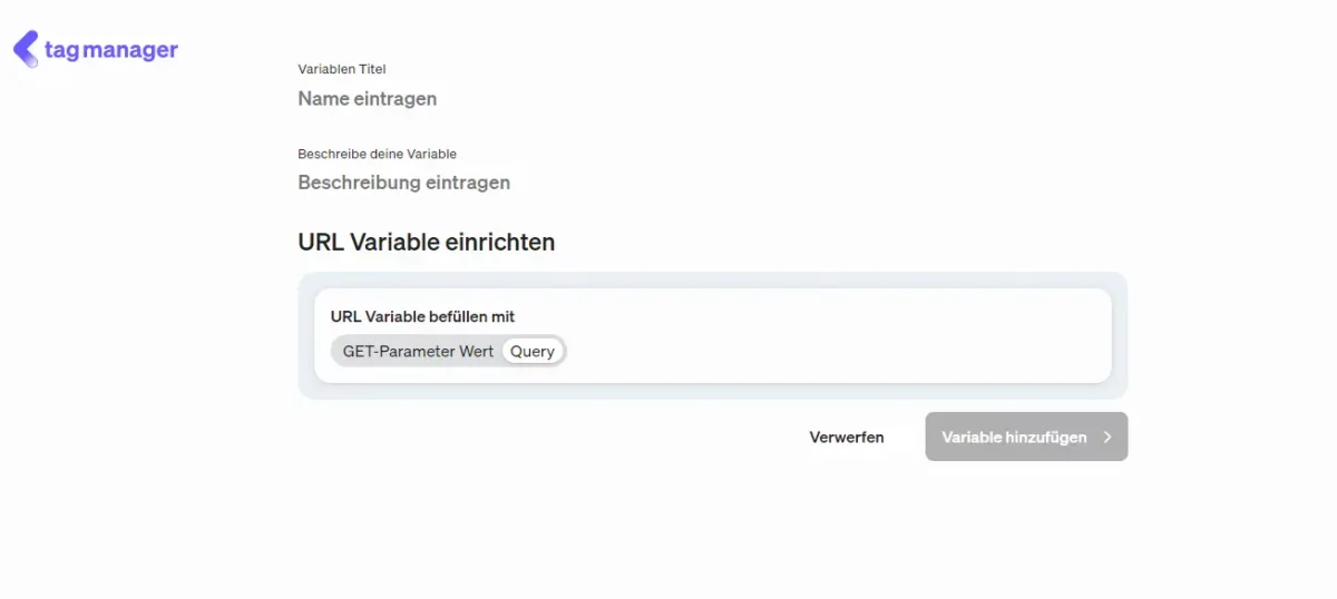 URL Variabe einrichten - Query