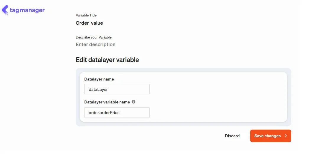 Here you set up the Datalyer variable in the etracker tag manager