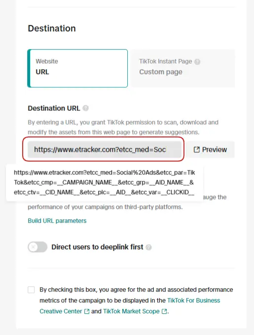 This shows where you should store the copied parameter set.