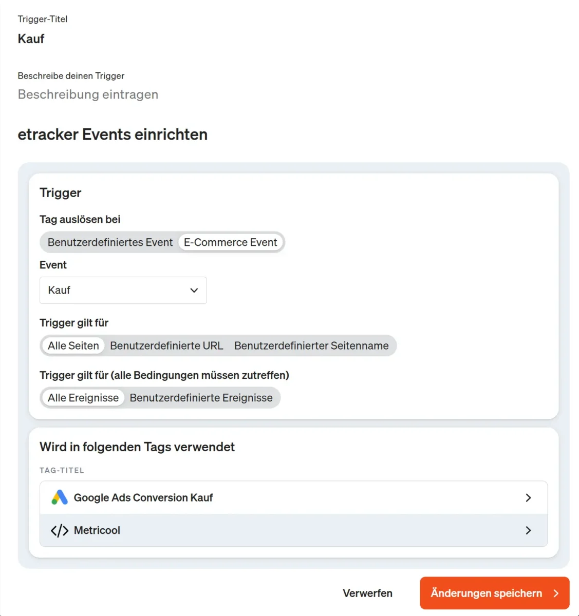 Trigger als Auslöser für einen Tag nutzen