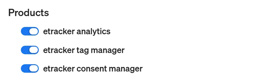 Here you can select which products are enabled for this authorization profile