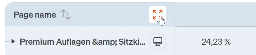 Column expansion in the scrollmap report
