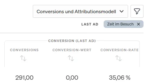 Screenshot for selecting an engagement goal when evaluating conversions.