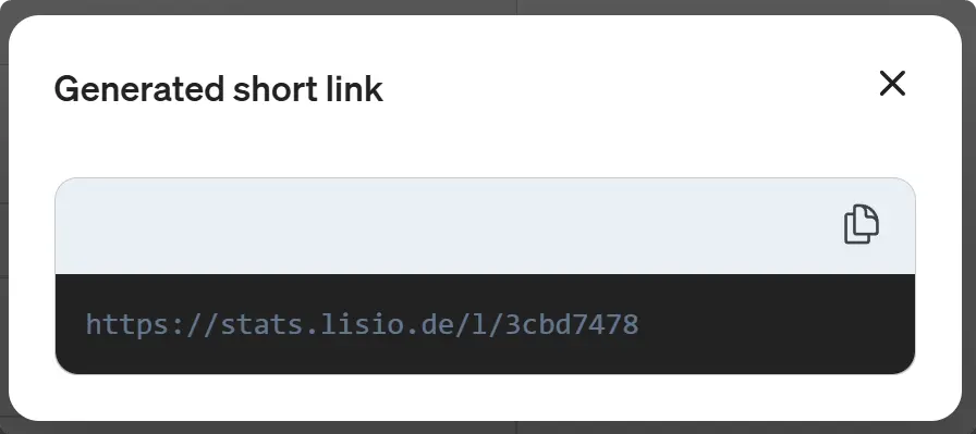 Screenshot etracker analytics shortened URL