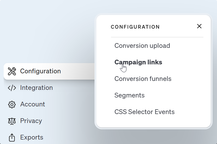 Screenshot etracker analytics application campaign links