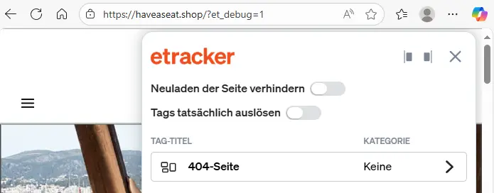Screenshot Release Notes Tags feuern im Debug Mode