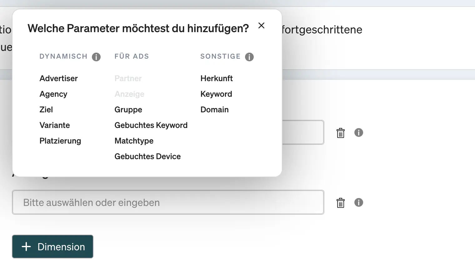 Screenshot etracker analytics Paramter dem Kampagnen-Link hinzufügen