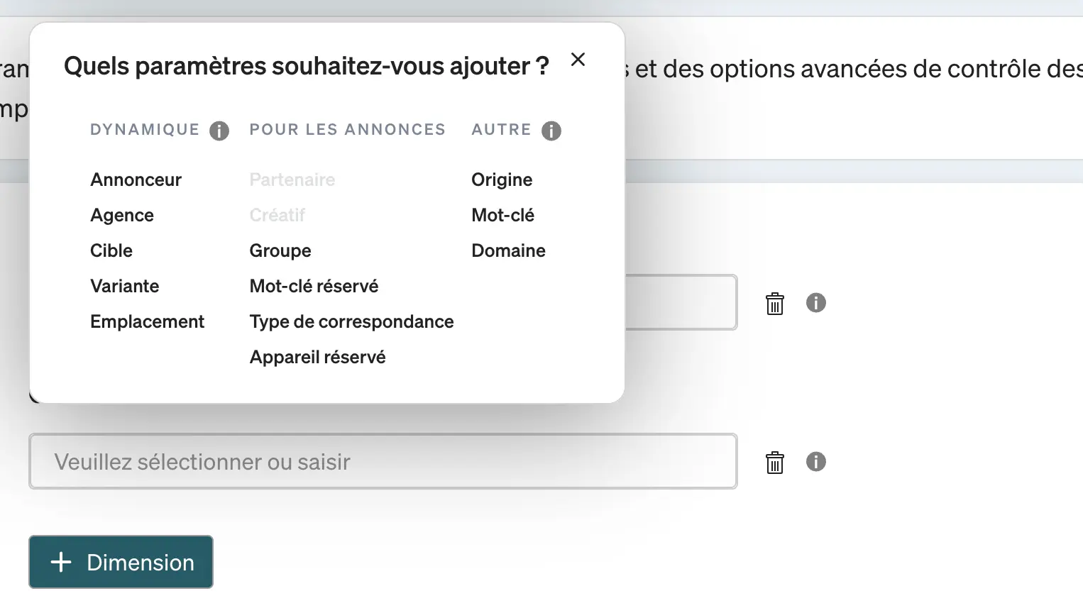 Capture d'écran etracker analytics Ajouter des paramètres au lien de la campagne