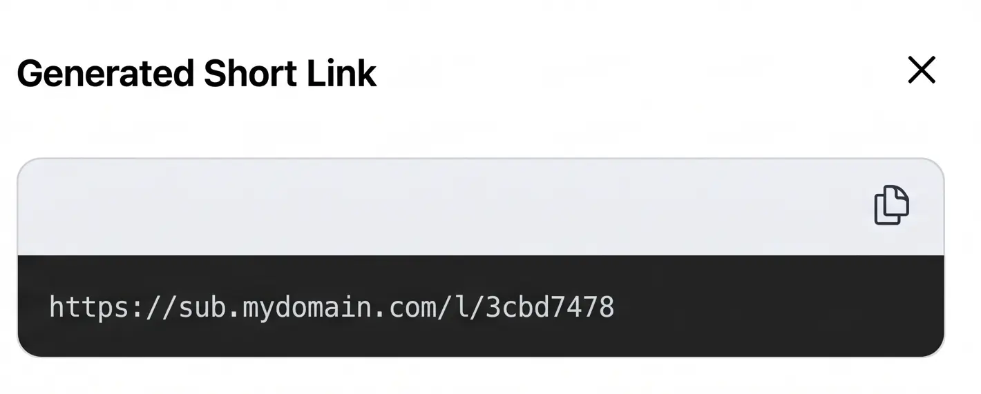 Screenshot etracker analytics shortened URL